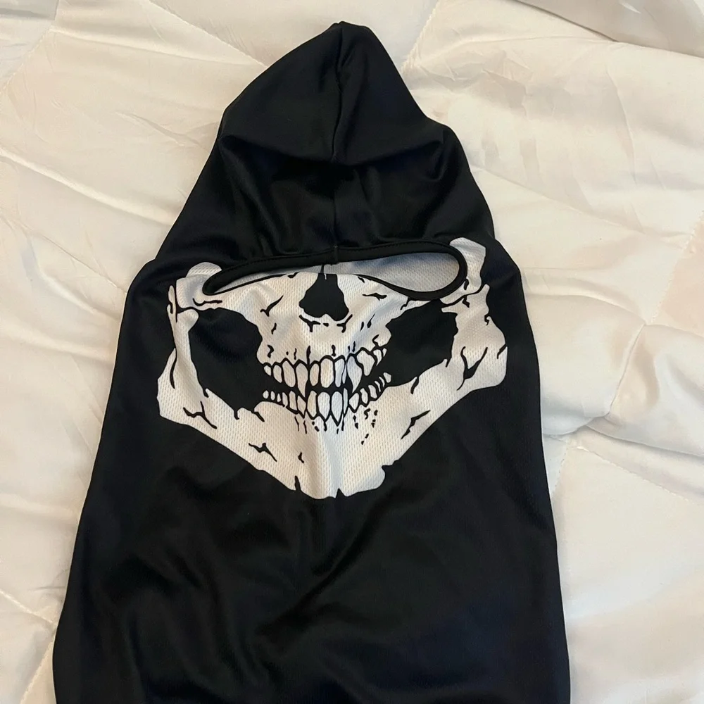 Black Skull Hooded One Piece baklava face mask